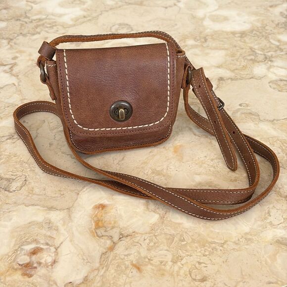 Roots Tribe Leather Mini Crossbody Bag As New - Picture 5 of 17